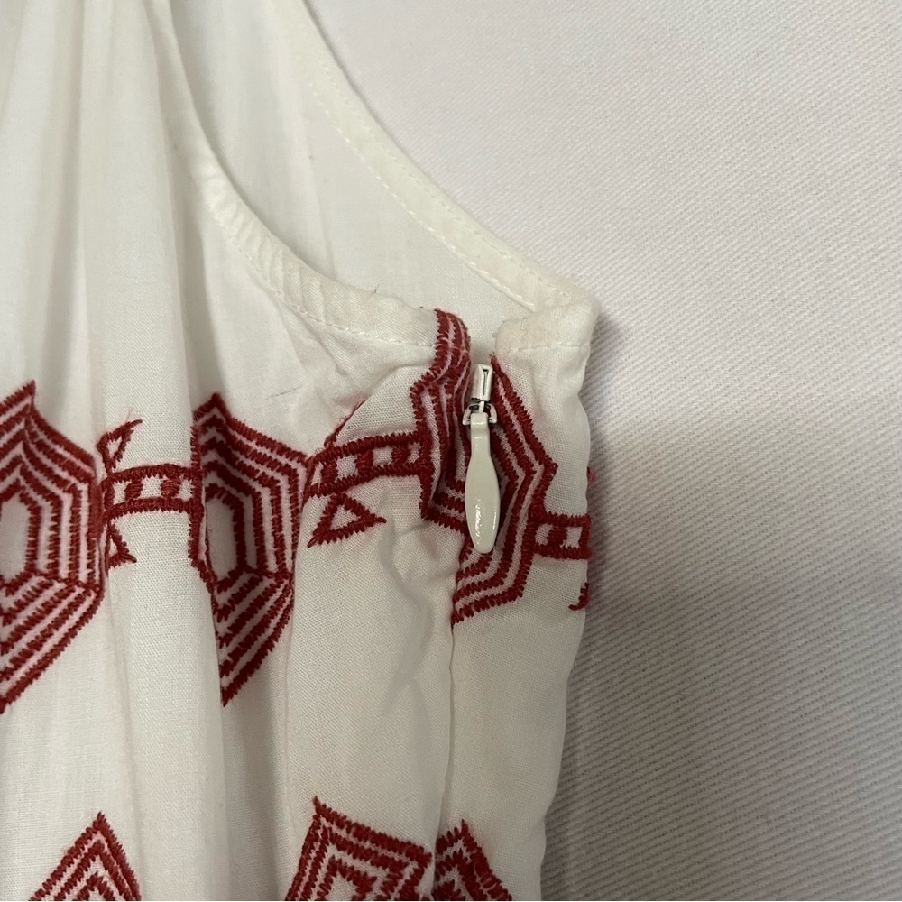 Joie Embroidered Boho Milanira Maxi Dress In Porcelain Handkerchief Hemline - Picture 11 of 16